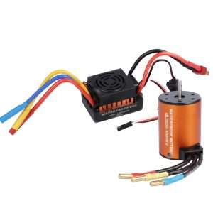 3650 4300KV Waterproof Brushless Motor + 60A ESC Combo Set for 1/10 RC Car Truck