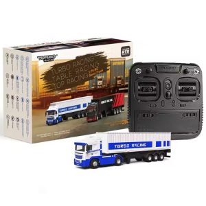 Turbo Racing C50-WHITE 1/76 RC Semi-Truck 4WD On-Road RTR w/ Radio