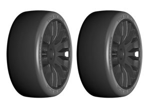 GRP GTJ04-XM3 1:8 GT T04 SLICK XM3 Soft Tires w/ 20-Spoke Black Wheel (2)