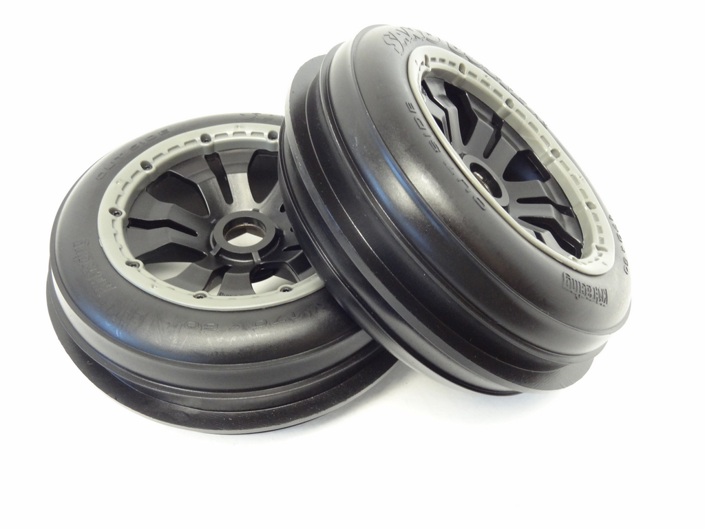 Motor Rismo Rims King Motor Front Buggy Sand Paddle Tires on Poison 10-Spoke Rims (2 ...
