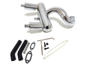 Rovan LT Steel Dual/Twin Rear Exit Tuned Exhaust Fits LOSI 5IVE-T