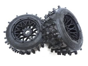Rovan ROFUN Destroyer Baja 5B Buggy Rear Knobby Spike Tires on 20-Spoke Beadlock Rims