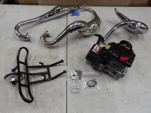 Rovan 45cc, 3x Pipes, Wheelie bar for Baja, Engine looks barely used, has LT style clutch housing