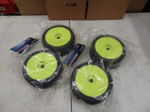 New 30 Degree North mini pin tires on yellow rims