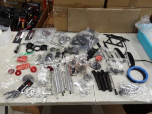 Used Primal RC V1-2 Raminator parts, all used, plastic body parts, LEDs, CNC body mounts etc..