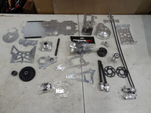 Used Primal RC Dragster parts, electric kit, rear spool, all used, scratched