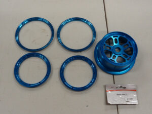 CNC Aluminum Blue FRONT Rim w/ 2x CNC Beadlocks, like new