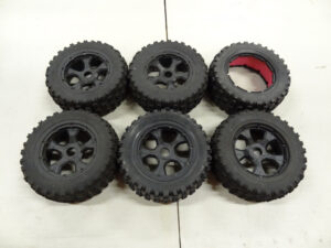 Rovan Baja MT tire, 6 tires, 5 wheels, some like new, some used, 180x70
