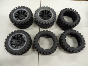 All terrain wheels and tires, 3x front, 3x rear, like new