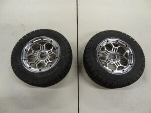 Rovan A/T tires, chrome wheels, 190x70, 2x, lightly used