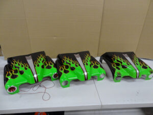 Primal RC Grave Digger nose lexan body, 3x, scratch and dent
