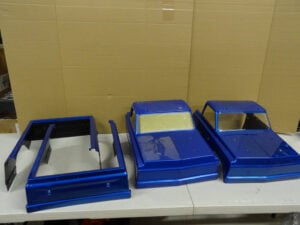 2x Primal RC 1/5 Mega Truck body, blue, lexan, damaged + scratches