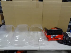 Primal RC 1/5 Raminator body, lexan, 3x total, 1 driver included, 3x clear fronts, all scratch + dent