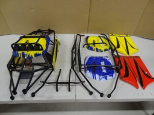 Rovan 1/5 FT Truck cage + panels, yellow, extra parts, missing some parts, scratch + dent