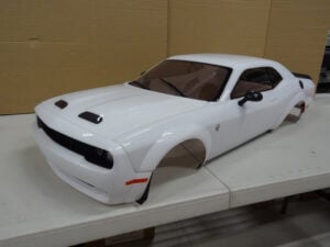 Primal RC Challenger body, complete, white, 2 scoop hood, line new