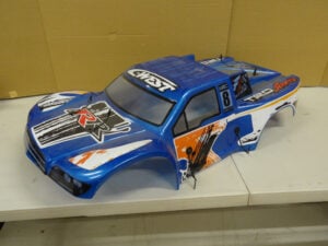 Rovan 1/5 Baja 5SC Truck body, lexan, custom blue with stickers, lightly used