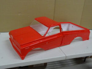 Primal RC MT Red body set, front + rear, lexan, scratch + dent