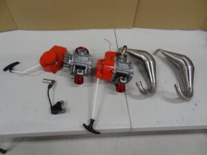 2x Primal RC Monster truck 49cc stock engine for parts or fix, light use