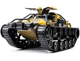 RC Tank Electric Car 1:12 Yellow Crawler